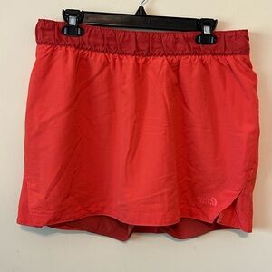 The North Face Skort Skirt Womens Size Large Orange Athletic Hiking Casual Nylon